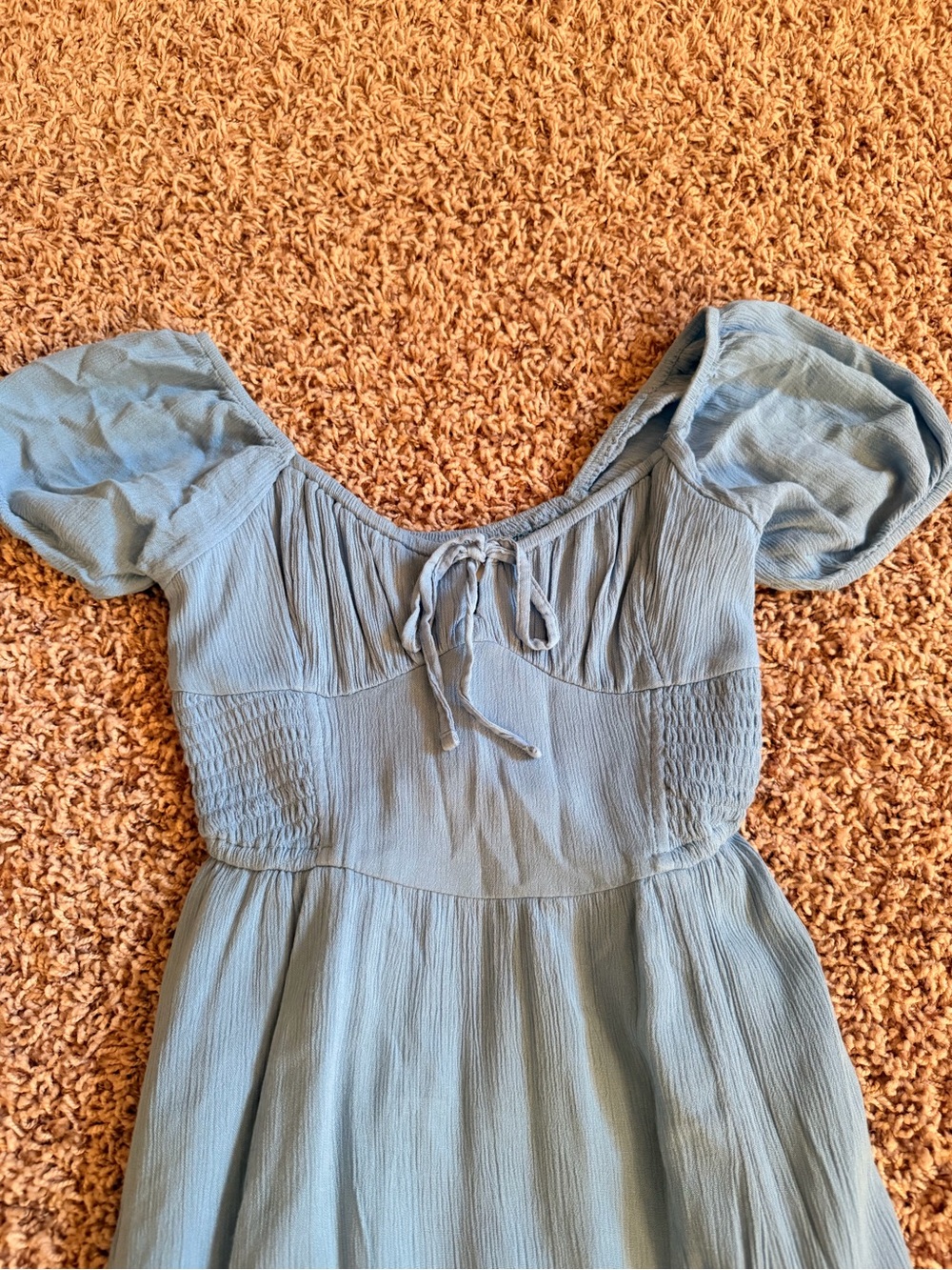 Hollister Light Blue Puff Sleeve Maxi Dress - Picture 4 of 7